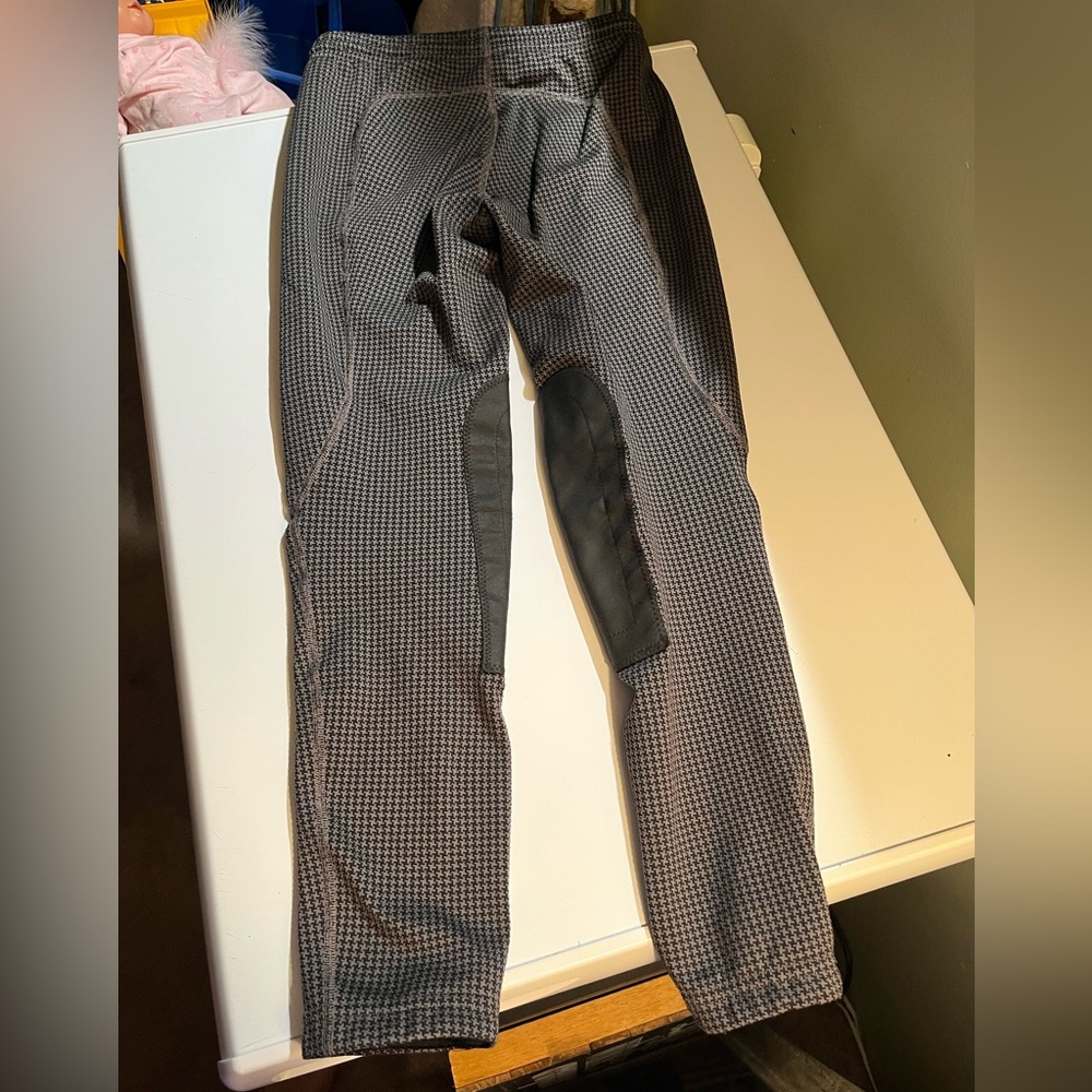 Girls Kerrots Riding Checkered Pants - Black and Gray size XL 10/12